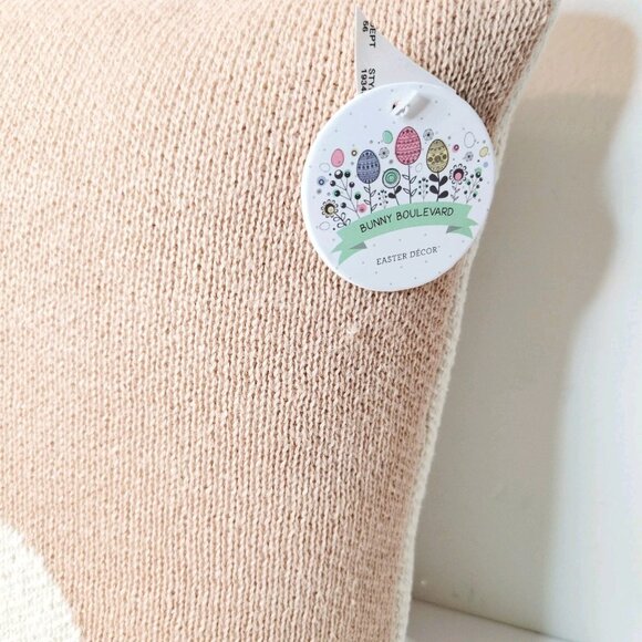 Bunny Boulevard Rabbit Pink Reversible Nursery Accent Decor Knit Throw Pillow - Picture 2 of 4